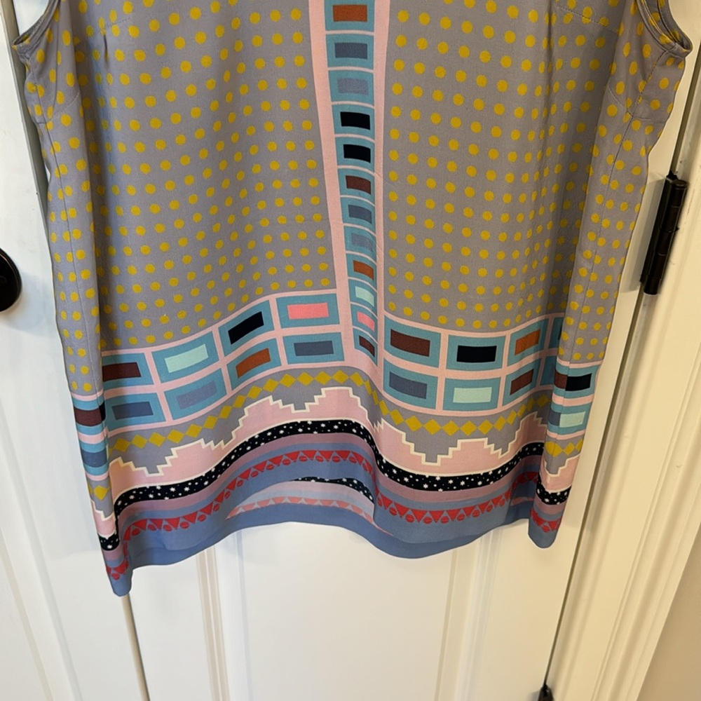 Pale Borders silk blouse Heyhoe Anthropologie 12 10 Medium Boho tribal polka dot - Picture 3 of 8